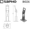 Eршик SAPHO BAMBUS для унитаза, с подставкой/держателем для туалетной бумаги, квадратная, бамбук фото 5