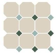 Декор Top Cer Octagon 4416OCT13+18 White 16/Turquoise 13 + Green 18 Dots 30x30
