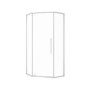 Душевой уголок Royal Bath RB100TR-T-CH FATO профиль хром, стекло прозрачное, 100x100x200
