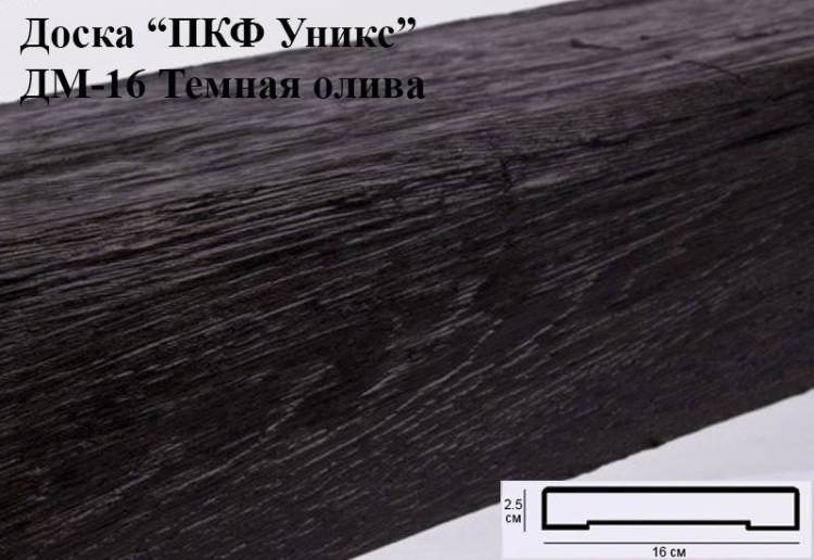 Доска Уникс Модерн ДМ16 Темная олива 200x16x2.5