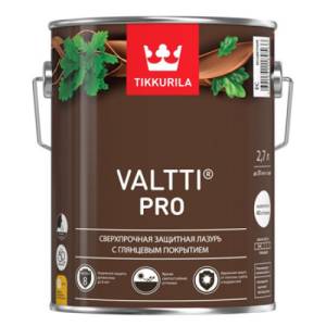 Лазурь защитная Tikkivala Valtti Pro глянцевая орех 2.7 л