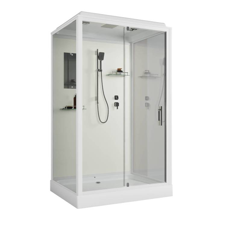 Душевая кабина Niagara Standart ST100/80/15Q профиль белый, стекло прозрачное, 100x80x215