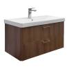 Тумба с раковиной Comforty Ангара-90П 00-00021037 подвесная, дуб темно-коричневый