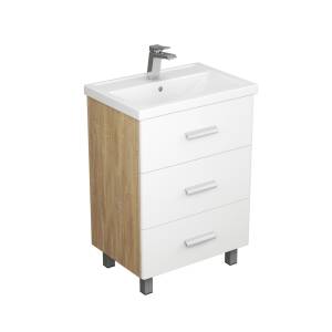 Тумба под раковину Uncoria Гарда 60 56059 белый, дуб сонома