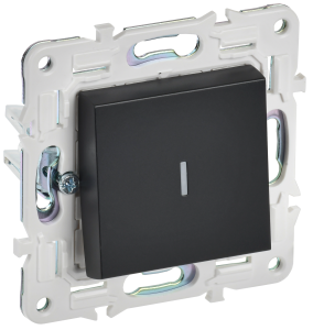 Выключатель 1-клавишный проходной IEK Skandy SK-V12-1-10-K02 черный