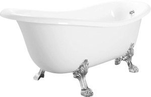 Ванна из искусственного камня Veragio Gialetta 170x80 с металлическими ножками, хром