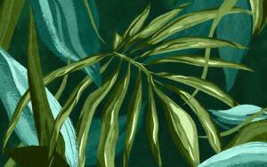 3D Фотообои Artegrafico «Композиция из тропических листьев салатово-бирюзового оттенка» AVG-016 акварель