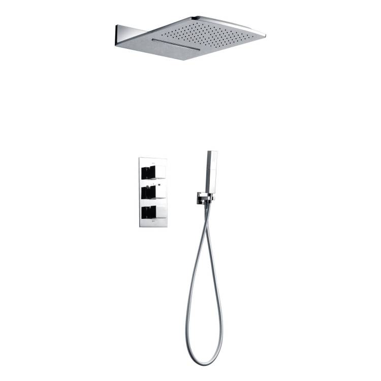 Душевая система AltroBagno Cascata 040101 Cr, встраиваемая, с термостатом