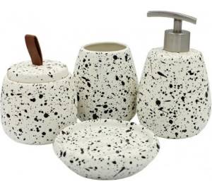 Набор аксессуаров для ванны Bath Plus Confetty W-CE1616B-SET4 белый, черный