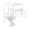 Смеситель для умывальника Decoroom DR71 DR71011 одноручный для умывальника монолитный Хром фото 2