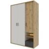 Шкаф ШК-130 НК-Мебель Kubo 71705578 Дуб Артизан/Черный матовый/Холодный Серый 195x130x52