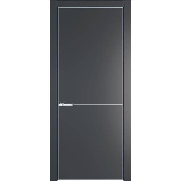 Межкомнатная дверь Profil Doors 16 PA полотно Графит, профиль серебро, алюминиевый молдинг 3мм 700x2000