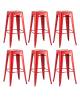 Набор из 6 барных стульев Stool Group Tolix YD-H765 LG-03 X6 красный глянцевый