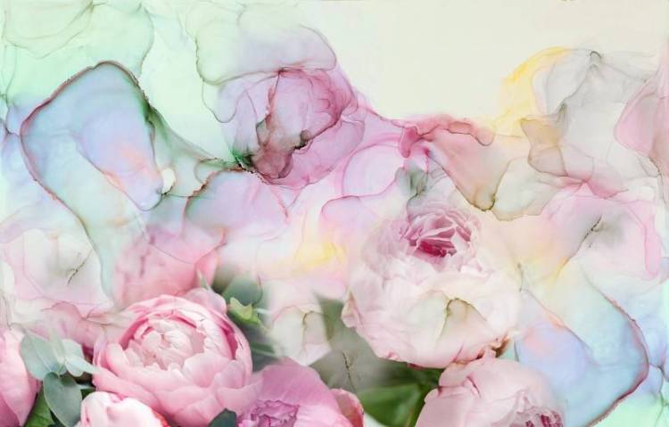 3D Фотообои Artegrafico «Пионовый мираж» RC-035 песок