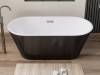 Акриловая ванна Cerutti Spa Resia CT10879 черная снаружи, белая внутри, 170x75 фото 2