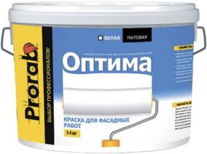 Краска для фасадных работ Prorab Оптима B1 14кг