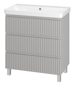 Тумба с раковиной Brevita Виктори УТ000023606 Серый шелк, 80 см