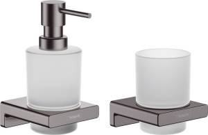 Набор Hansgrohe AddStoris Стакан 41749340 + Дозатор 41745340, шлифованный черный хром