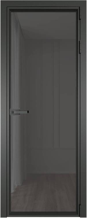 Межкомнатная дверь Profil Doors 1 AV цвет профиля Серая ночь, стекло безопасное 6 мм тонированное 800x2000