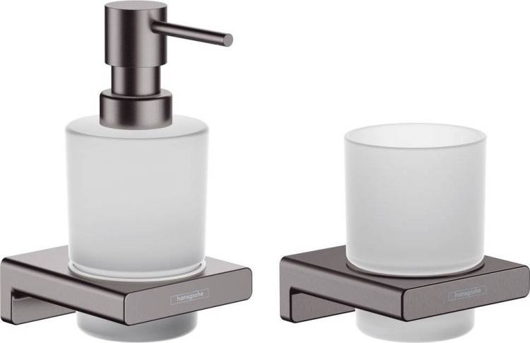 Набор Hansgrohe AddStoris Стакан 41749340 + Дозатор 41745340, шлифованный черный хром
