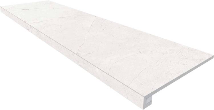 Ступень Estima Nolana 70748 Set/Steptrade/NL00_NS/33x120/Riser/NL00_NS/14,5x120 White неполированная с бортиком 33x120 + Подступенок 14.5x120