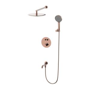 Душевой комплект Wonzon & Woghand Stick WW-88929010-RG розовое золото, с термостатом