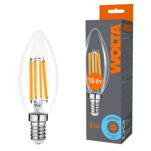 Светодиодная лампа Wolta Filament WF-C35-15W6KE14