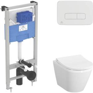 Комплект Унитаз подвесной VitrA Integra 7040B003-0075 с крышкой + Инсталляция ProSys 120P R027767 + Кнопка Oleas R0124AA