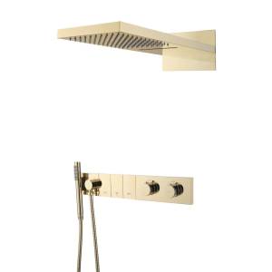 Душевая система Boheme Zodiac 133-G золотая, с термостатом