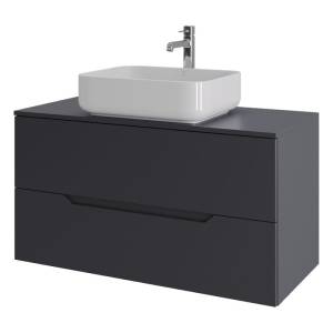 Тумба с раковиной Orange Line Li-100TugMDF+B05-500W графит матовый, 100 см