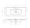 Раковина BelBagno BB-8099-3-90 белый глянцевый, 91x40x17 фото 3