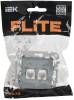 Розетка компьютерная RJ45 2-местная IEK Flite FI-K22-1-K03 серый фото 2