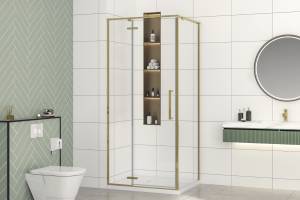 Душевой уголок Royal Bath Bern BERN-V RB8100-T-GD профиль золотой, стекло прозрачное, 100x80x195