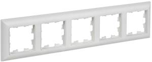 Рамка 5-постовая IEK Brite BR-M52-12-K91 арктический белый/белый