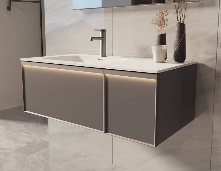 Тумба под раковину Vincea Elise 1000 VMC-4EL100MG-L подвесная, серый матовый