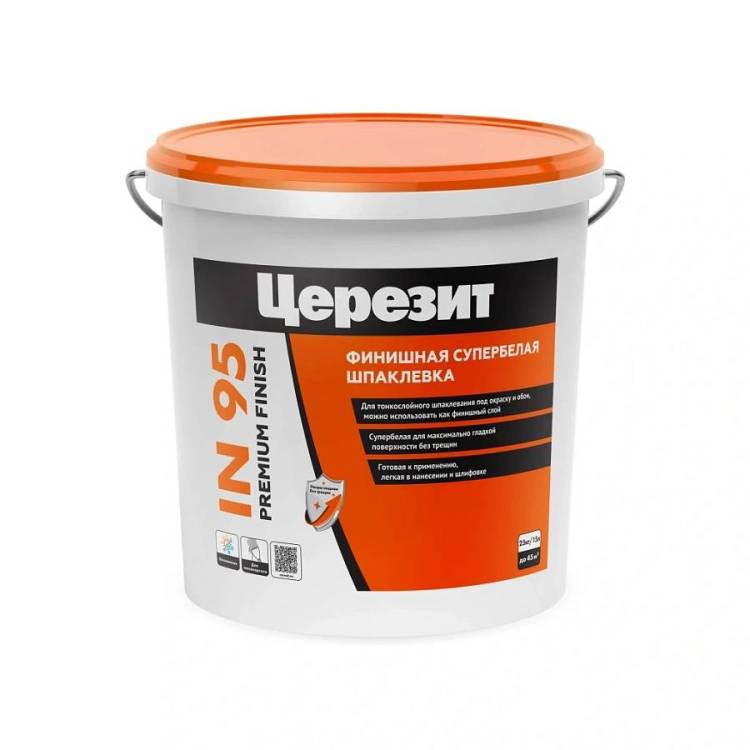 Шпатлевка финишная полимерная Ceresit IN 95 Premium Finish Pasta супербелая 18 кг