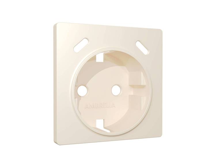 Лицевая панель для электрической розетки с заземлением со шторками 2USB C+C Ambrella Volt Alfa AP3305 бежевый матовый