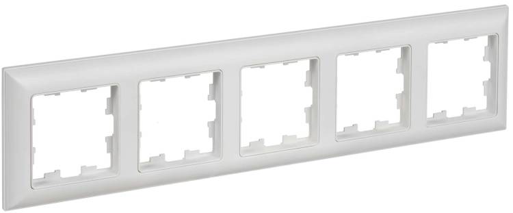 Рамка 5-постовая IEK Brite BR-M52-12-K91 арктический белый/белый