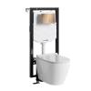 Комплект Wasserkraft Vils 56TLT.010.ME.RG04.H002 унитаз подвесной, белый, сиденье микролифт, с инсталляцией, кнопка розовое золото