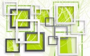 3D Фотообои Artegrafico «Объемные зеленые квадраты» GM-051 канвас