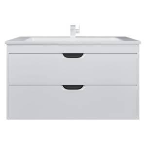 Тумба с раковиной Uperwood Modul подвесная, матовая, белая, графит, 100 см Тумба с раковиной Uperwood Modul подвесная, матовая, белая, графит, 100 см