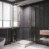 Душевой уголок Veconi Premium Trento PTC-20G 100x80, профиль брашированное золото, стекло прозрачное фото 2