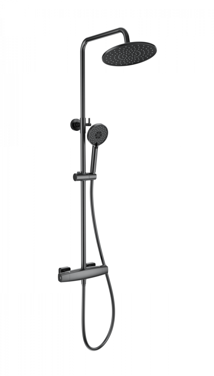Душевая стойка Wonzon & Woghand WW-B3035-A-BGG с термостатом, темный графит