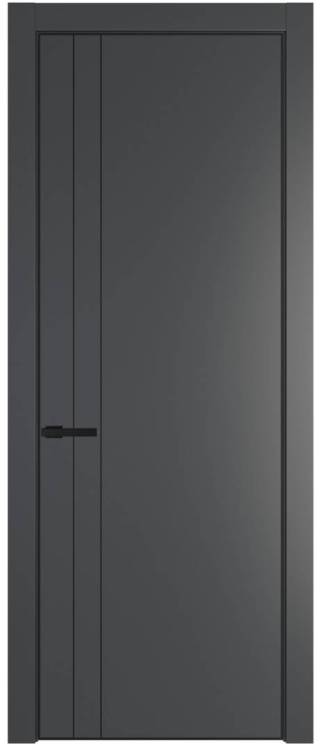 Межкомнатная дверь Profil Doors 12 PE полотно Графит, кромка алюминиевая с четырех сторон черная, алюминиевый молдинг 3мм 800x2000