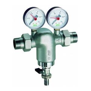 Фильтр для воды FAR хром.1 (НР-НР) с манометром, 300мкм, Max: 95 C, 25 бар