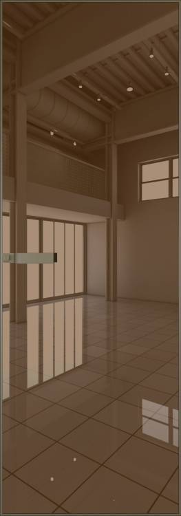 Межкомнатная дверь Profil Doors 1 AGN цвет профиля Шампань, стекло безопасное 4 мм зеркало бронзовое 600x2000