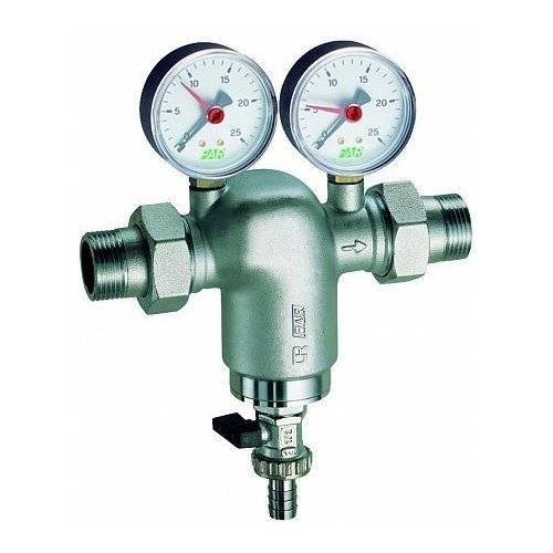 Фильтр для воды FAR хром.1 (НР-НР) с манометром, 300мкм, Max: 95 C, 25 бар