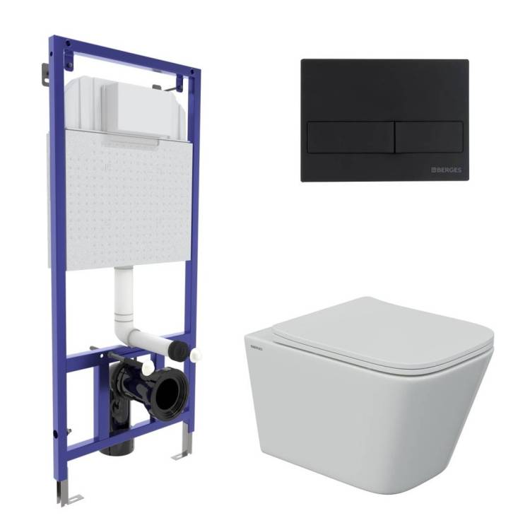 Комплект Berges Novum 43243 кнопка L5 черная SoftTouch