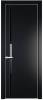 Межкомнатная дверь Profil Doors 21 PE полотно Блэк, кромка алюминиевая с четырех сторон матовая, стеклянная вставка черный лак 800x2000