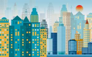 3D Фотообои Artegrafico «Радужный городок» KID-141 канвас